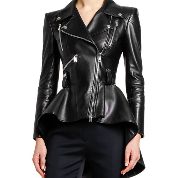 Alexander McQueen Jackets & Blazers - Alexander McQueen Black Fit & Flare Biker Jacket